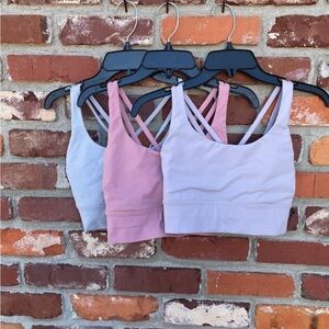 EUC lululemon Energy Bra Long Line SET OF 3